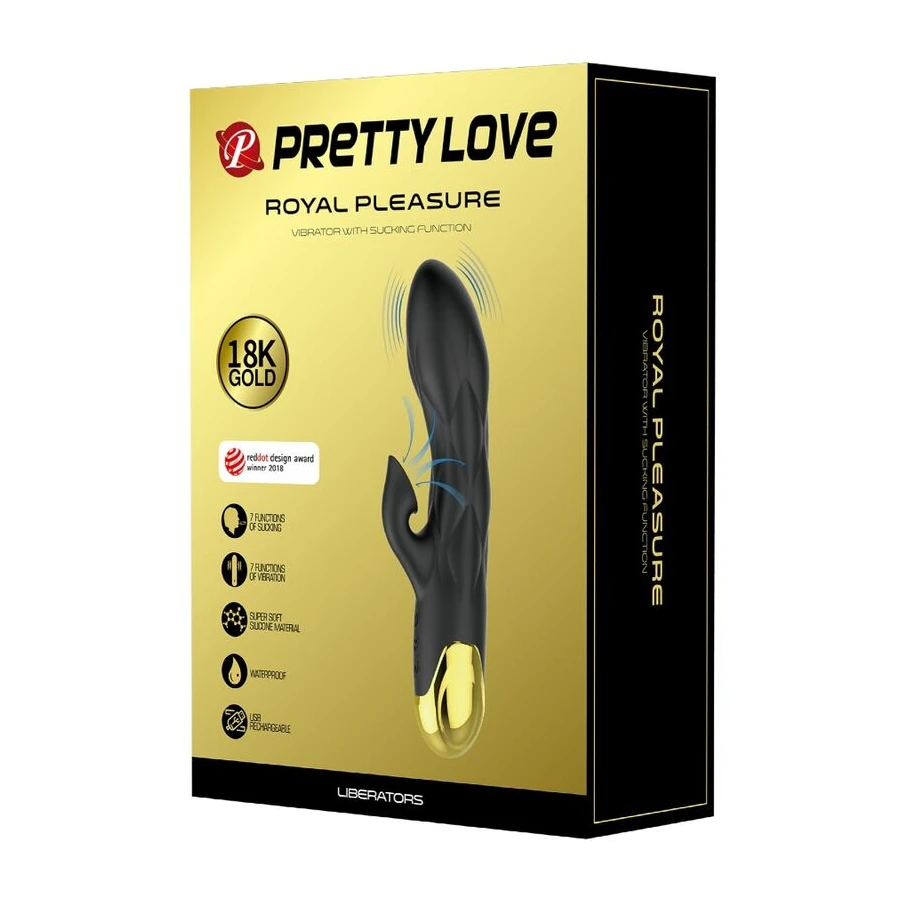 PRETTY LOVE - VIBRATORE DI LUSSO NERO RICARICABILE PLACCATO IN ORO